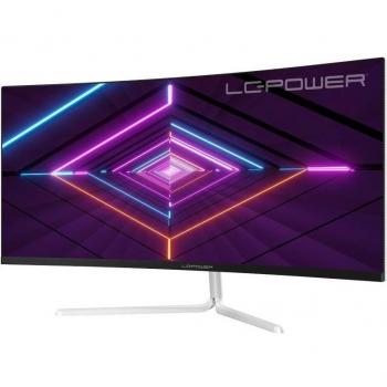 LC-Power LC-M34-UWQHD-100-C-V3 Pantalla para PC 34 UltraWide Quad HD LCD Curvo 3440 x 1440 Pixeles, Frecuencia de actualización de 100Hz, Color Blanco