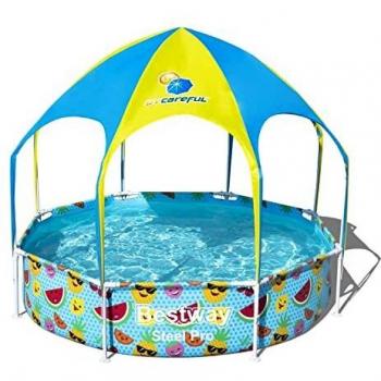 Bestway 56432 - Piscina Desmontable Tubular Infantil Splash-In-Shade con Parasol 244x51 cm
