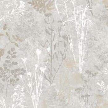 Superfresco Easy Organics Champagne Floral Metallic Detail Wallpaper - 10m x 52cm