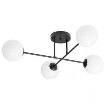 Lámpara de Techo Roma Epikasa - Acero Negro y Blanco con Vidrio, 55x26x75 cm