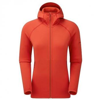 Montane Women's Fury Full Zip Hooded Fleece Jacket - Saffron Red, Size 14