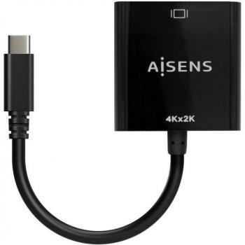 Aisens A109-0684 Conversor USB-C a HDMI 4K@30Hz, USB-C/M-HDMI/H, 15cm, Color Negro