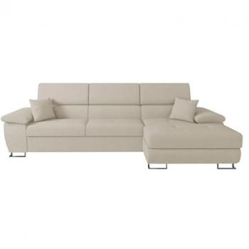 Sofá rinconero Comfivo 242 con función de descanso y caja de ropa de cama, 275x170x71cm