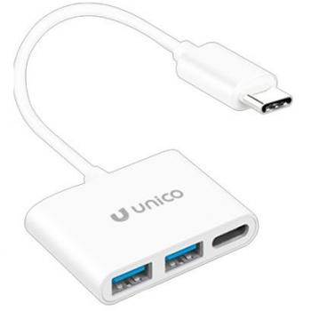 Adaptador Único Tipo C a 2 USB A y USB Tipo C - Conexión de un conector Tipo C a dos puertos USB A y un puerto adicional Tipo C, compatible con dispositivos que utilizan tecnología USB