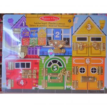 Melissa & Doug Wooden Latches Activity Board for Skill Development