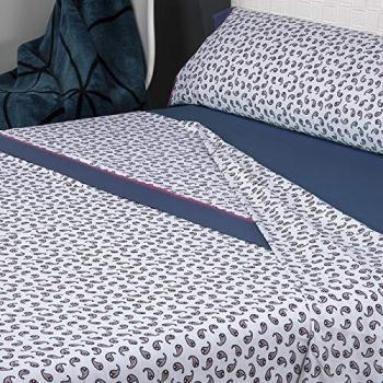 Mora - Juego de sábanas 100% Algodón G57. Cama 150 cm. Azul