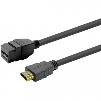 Cable HDMI hembra a macho Vivolink Keystone negro