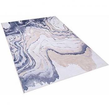 Alfombra Moderna Abstracta Multicolor de Poliéster con Fondo de Goma 140 x 200 cm