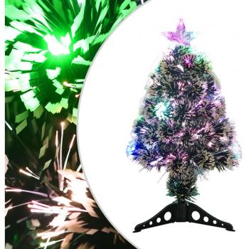vidaXL Árbol de Navidad con LED fibra óptica verde y blanco 64 cm