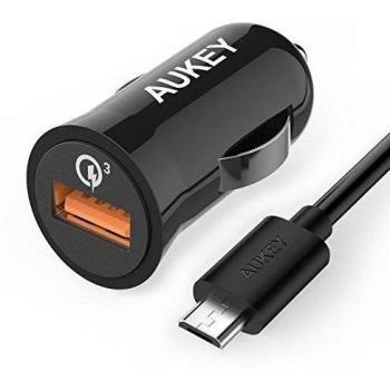 Aukey CC-T10-AYES - Cargador de coche, color negro