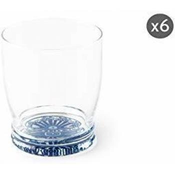 Excelsa Juego De 6 Vasos Boheme Transparente Y Azul 34 cl
