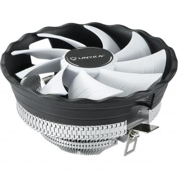 Unykach Jotun DF 120 White Disipador para CPU de Perfil Bajo, 120mm, 9 Aspas, Velocidad Máxima 1600rpm, Multi-Socket - Blanco/Negro