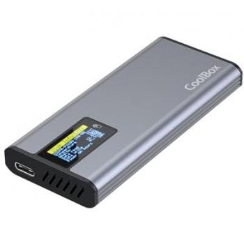 Mini Carcasa Disco Duro SSD Coolbox Coo-Mcm-M2F M.2 NVMe y SATA USB3.2 Gen2, Funda Disco Duro CoolBox COO-MCM-M2F Gris Plateado 2,