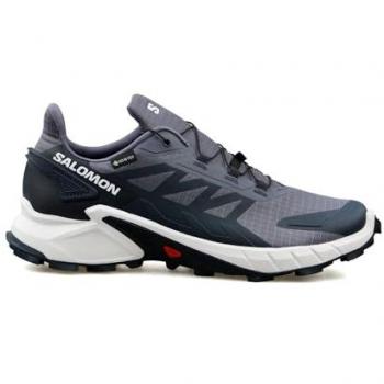 Salomon - Zapatillas de trail running Supercross 4 Gore-Tex para hombre, color gris, talla 47 1/3