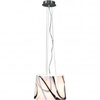 Lámpara Colgante Cilíndrica Blanca de Vidrio y Metal E27 1 Foco Mixture