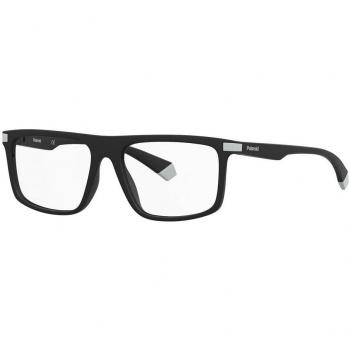 Polaroid Men's Eyeglasses Frame PLD-D448-08A, Full-Rim Square Eco Polyamide, 55mm Black Gray