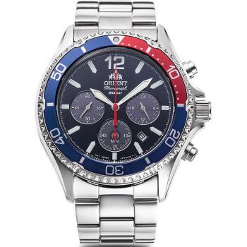 Orient Mako Solar Chronograph Men's Watch 43mm Stainless Steel 200M Water Resistant