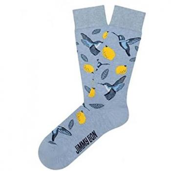 Calcetines Jimmy Lion Birds & Lemons de media caña multicolor unisex (talla M: 36-40, talla L: 41-46) azul y naranja