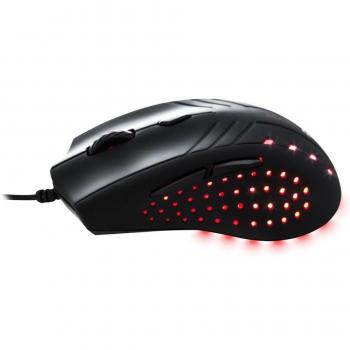 Mars Gaming MM0 - Ratón Óptico para PC con 2800 DPI, 6 Botones de Juego, Scroll de Alta Velocidad, LED Rojo y Diseño Ambidiestro