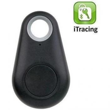 Dispositivo Rastreador GPS por Bluetooth Antipérdida Antirobo Etiqueta Inteligente iTag Tamaño Mini de Bolsillo - Rastreador de Niños, Coche, Personas, Moto, Mascotas, Bicicleta, Perros - Negro