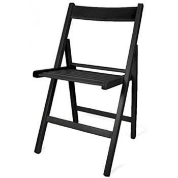 Silla Plegable Madera Color Negro