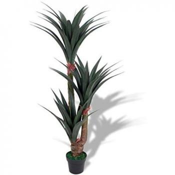 vidaXL Planta de Yuca Artificial con Macetero 155 cm Verde Maceta de Plástico