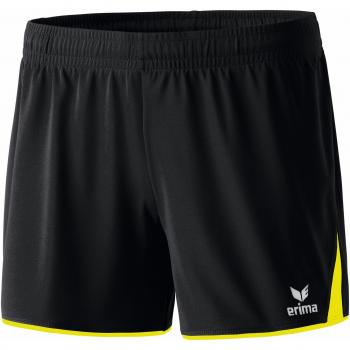 erima Classic 5 Cubos Pantalón Corto, Mujer, Negro/Amarillo neón, 44