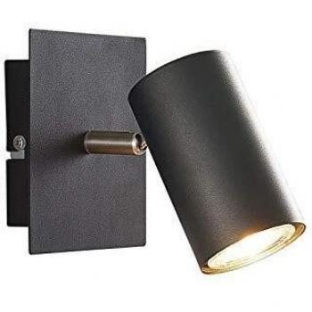 Luz de pared Joffrey, 1 foco, negro, metal, regulable