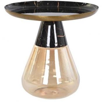Mesa auxiliar DKD Home Decor Bicolor Cristal Hierro 60 x 60 x 57 cm