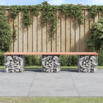 vidaXL Garden Bench Gabion Design 203x44x42 cm Solid Wood Douglas