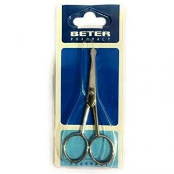 Beter Baby Scissors with Straight Blunt Tip, Chromed Roma Tip, Safety Design for Infants, Stainless Steel Blades, Ergonomic Handles