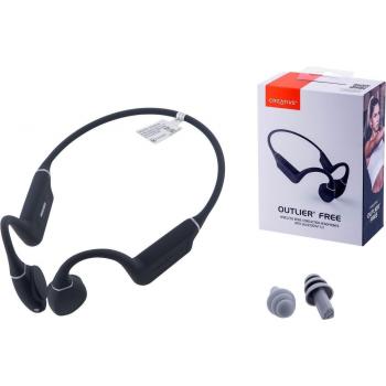 Auriculares Bluetooth Deportivos Creative Outlier Free con Conducción Ósea y Micrófono, Gris Azul, Bluetooth 5.3