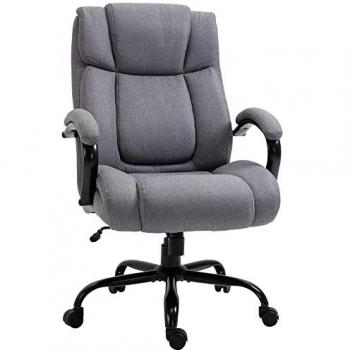 Silla de Oficina Ergonomica Gris Claro con Función Mecedora y Reposabrazos Ajustables - Capacidad de Carga 220 kg (72,5x83x110-118 cm)