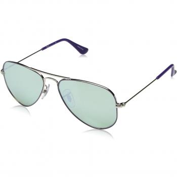 RAYBAN JUNIOR Kids' 0RJ9506S 262/30 52 Sunglasses, Top On Violet/Green Flash Silver