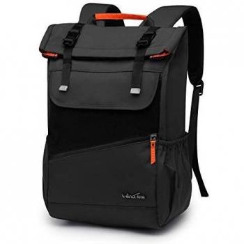 WindTook mohcila Escolares para 14 Pulgadas Mochila Mujer Casual Mochila Escuela Vintage Mochila computadora portátil para Hombre Mujer Mochila viaja Mochilas de a Diario 28x15x45cm, Negro