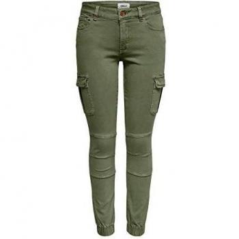 ONLY Women's Slim Fit Cargo Pants Missouri in Olive Green 36/L32