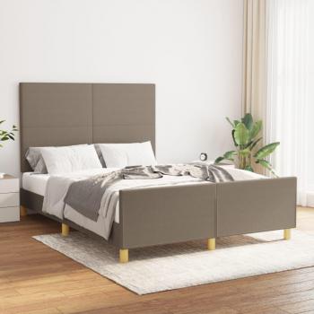 Cama solar sin colchón Tortera 140x200 cm en tela, Estructura de cama con cabecero de tela gris taupe 140x200 cm vidaXL - Gris Topo