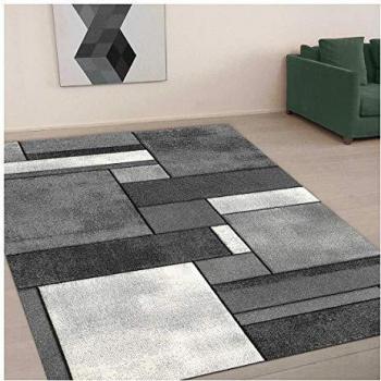 Alfombra moderna geométrica gris 120x170 cm - Brillo suave de polipropileno