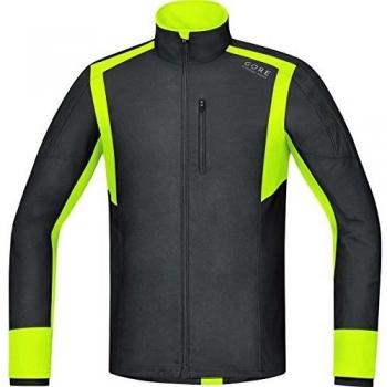 Gore Running Wear Air Windstopper - Camiseta de manga larga para hombre, color negro / amarillo, talla XL