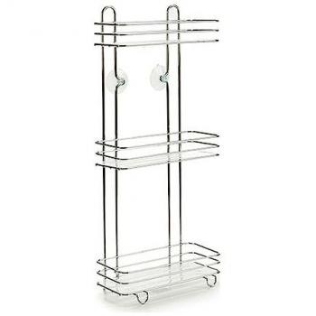 Estantería de Baño Plateado Metal Transparente Plástico 14 x 60 x 27 cm