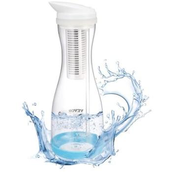 VEVOR 6-Cup Glass Water Filter Pitcher - BPA-Free, Reduces Chlorine & Odors, Lasts 3 Months/800L