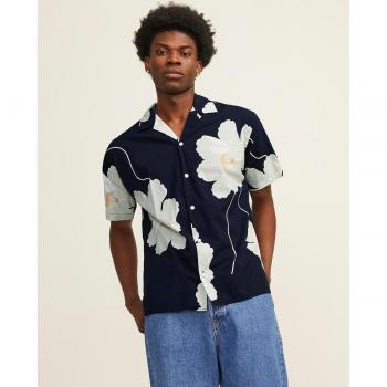 Camisa de Manga Corta con Estampado Abstracto y Diseño Exclusivo