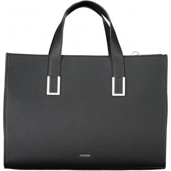 Elegant Black Two-Handled Tote Bag with Logo