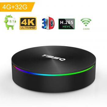 Android 8.1 TV Box, Android Box 4GB RAM 32GB ROM S905X2 Quad-core Cortex-A53 Support 2.4G/5G WiFi/H.265 Decoding/4K Full HD Output/ HDMI3.0/ 1000M Ethernet/ Bluetooth 4.1 Smart TV Box