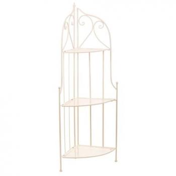 Estantería de Esquina de Forja Blanca Alexandra House con 3 Baldas - 30 x 38 x 30 cm