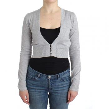 Cavalli Women Cropped Wool Cardigan - Gray, Size: IT42|M (S)
