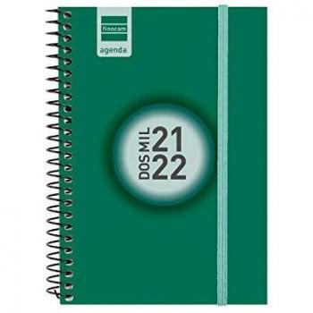 Finocam Agenda 2021 2022 Semana vista apaisada Septiembre 2021, Agosto 2022 12 meses E8, 120x171 Espir Color Verde Español