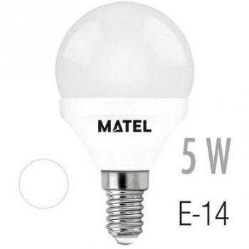 BOMBILLA LED MATEL ESFÉRICA E14 5W FRÍA
