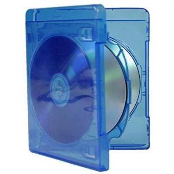 MediaRange BOX38-4-30 Caja transparente para CD 4discos Azul, Transparente funda para discos ópticos - Fundas para discos ópticos