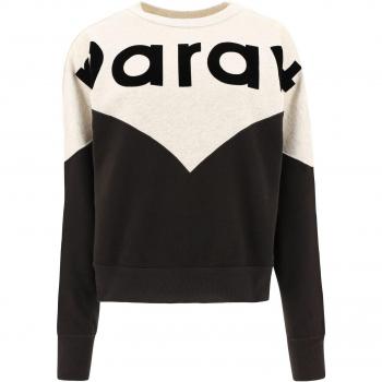 Isabel Marant Women's Houston Bicolour Black and Grey Sweatshirt Size 34